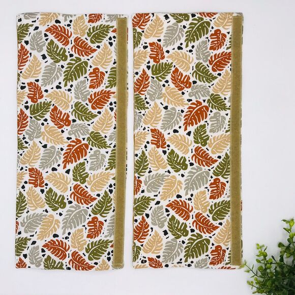 Set of 2 Refrigerator Handle Covers, Reversible, Monstera Tans Beige 14x5 - Picture 5 of 7